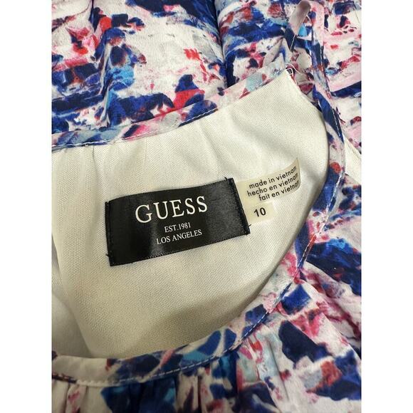 Guess Women's Colorful Halter Neck Tropical Vacation Flowy Mini Dress Size 10 - Picture 4 of 15